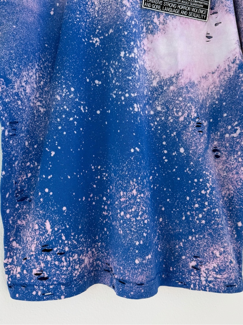 Custom "Rated R" Patch Distressed Bleach Tee - Picture 6 of 10